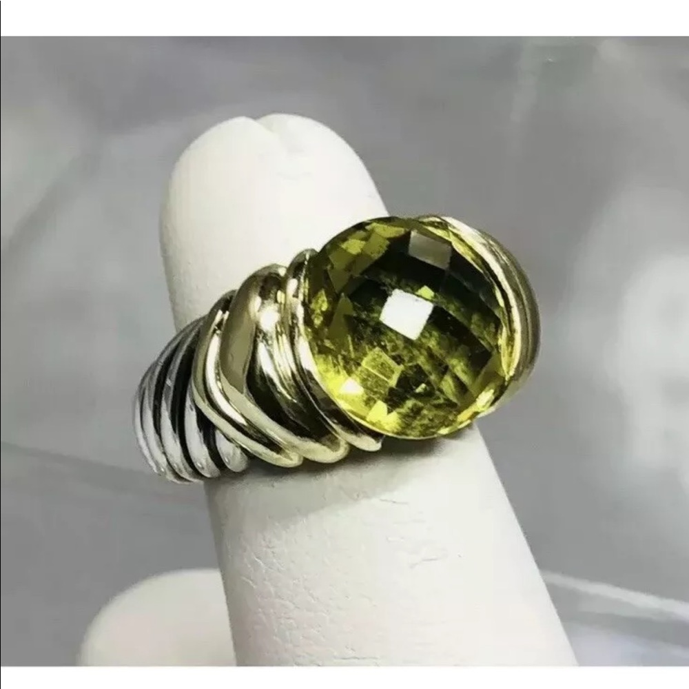 Authentic David Yurman Lemon Citrine 5.5 SS Gold.